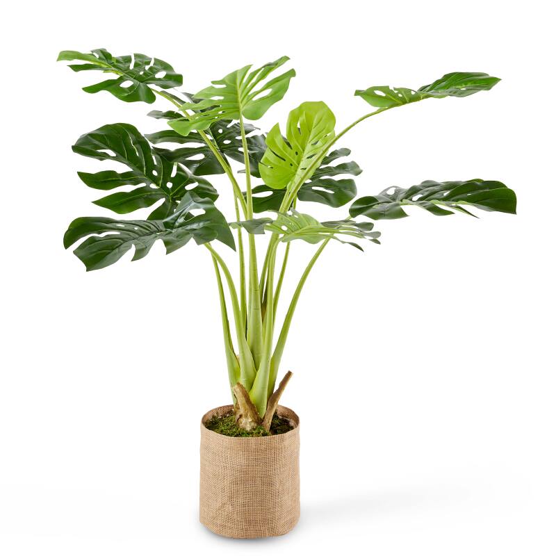 Monstera Deliciosa artificiale in vaso altezza 90 cm