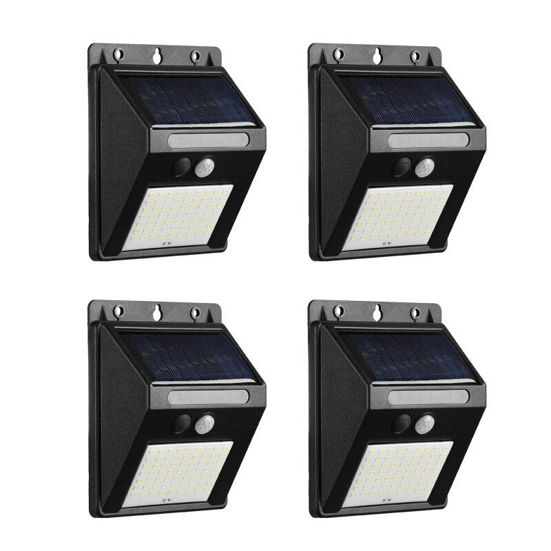 Confezione da 4, 8 o 12 luci LED a parete ad energia solare con rilevatore di movimento