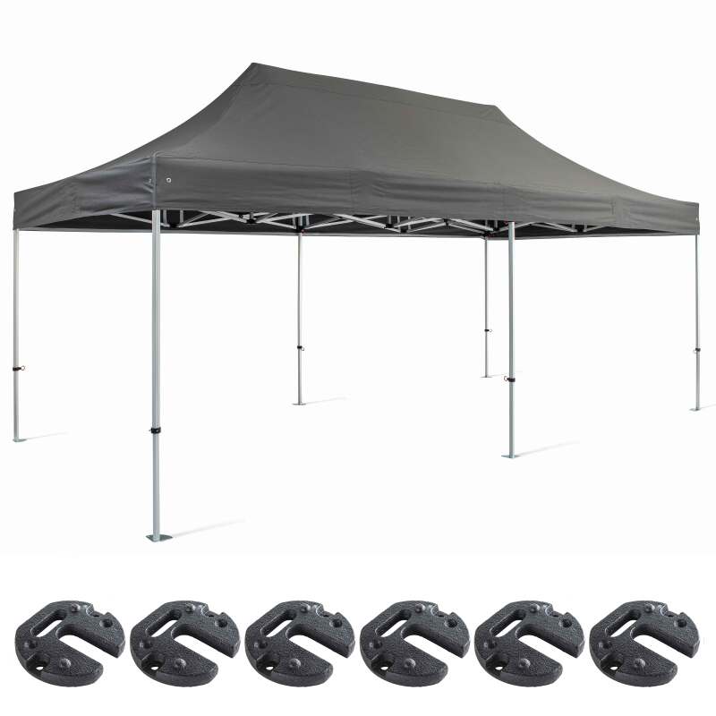 Set Gazebo pieghevole 3x6m 300g/m² 40mm + 6 zavorre