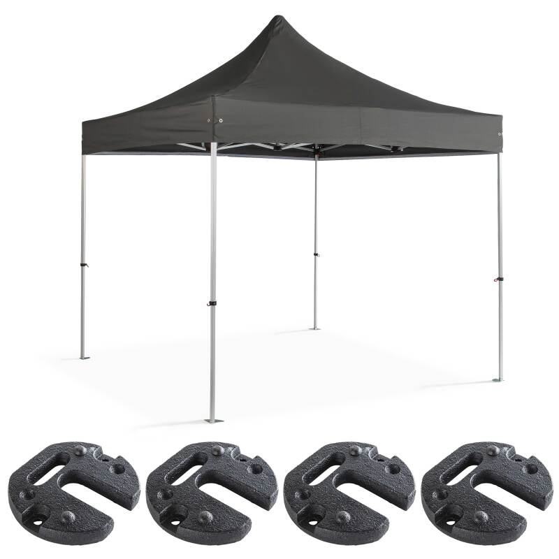 Set Gazebo pieghevole 4x4m 300g/m² 40mm + 4 zavorre