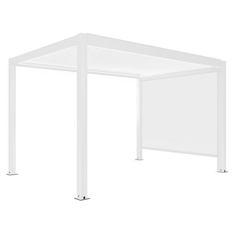 Pergola bioclimatica autoportante in alluminio motorizzata/illuminata di 3x4 m con 1, 2 o 3 tende da sole