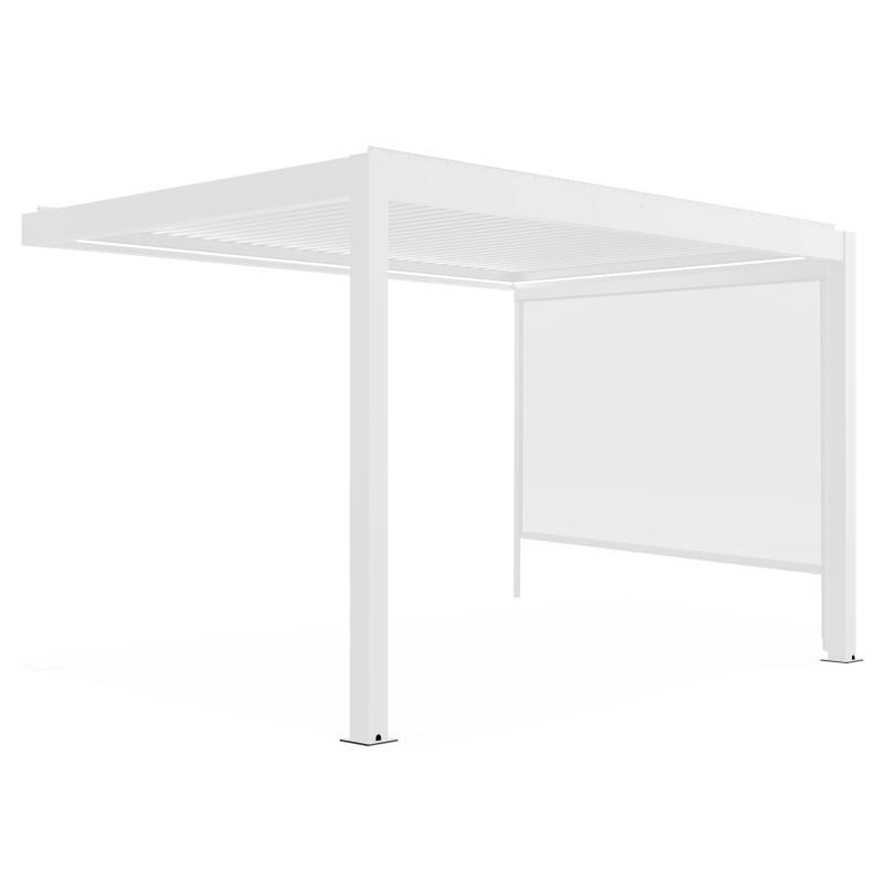 Pergola addossata in alluminio 3x4m motorizzata/illuminata con 1, 2 o 3 tende da sole