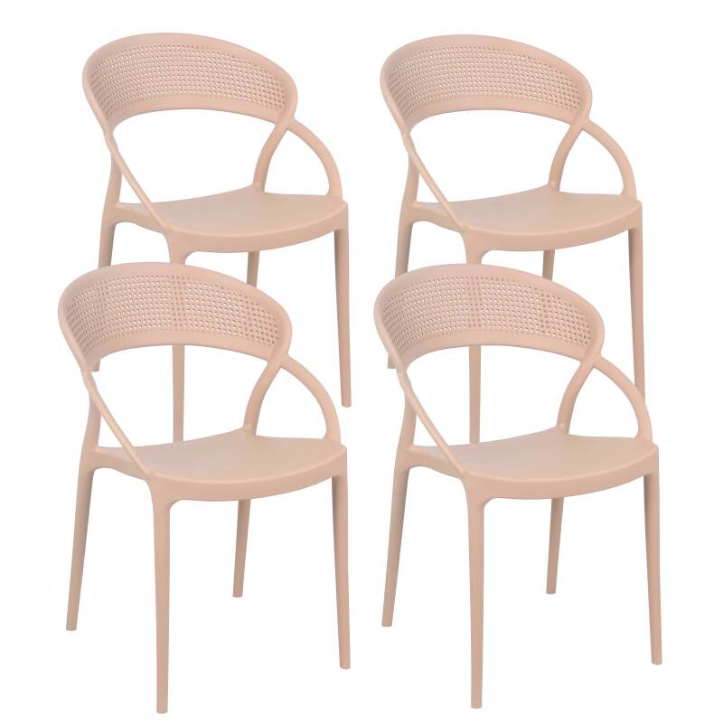 Set di 4 sedie da terrazza in plastica