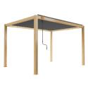 Pergola bioclimatica autoportante 3 x 4 m in alluminio con decoro legno