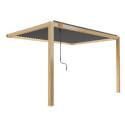 Pergola bioclimatica addossata 3 x 4 m in alluminio con decoro legno