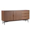 Credenza con 2 ante e 3 cassetti in melaminico e acciaio 160 cm