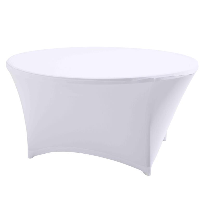 Copritovaglia elastica per tavolo rotondo 180 cm bianco