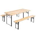 Set birreria in legno 8 posti 177x80 cm