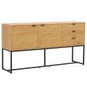 Buffet con 2 ante e 3 cassetti in acciaio e MDF con decoro melaminico FSC®