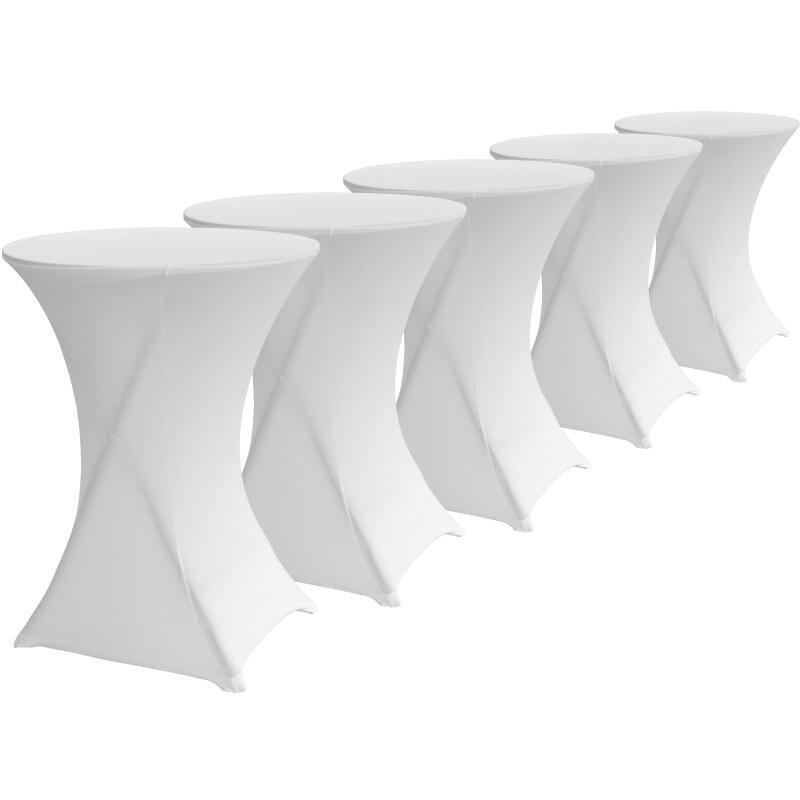 Set di 5 coperture bianche per tavolo alto 110 x 80 cm