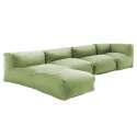 Mobile da giardino componibile con 2 chaise longue, 1 poltrona angolare e 1 chaise longue 