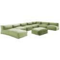 Mobile da giardino componibile con 5 chaise longue, 1 poltrona angolare, 1 chaise longue e 1 pouf 