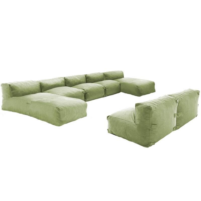 Mobile da giardino componibile con 5 poltrone e 2 chaise longue 